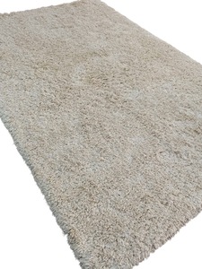 High Pile Beige Silk Rug: Soft Plush Modern Floor Carpet - Product Image 4