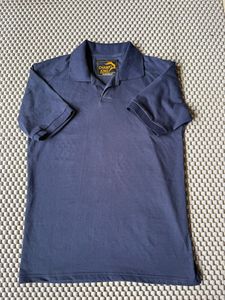 Camisa de manga corta azul marino liso para hombre Champ King, corte regular, informal - Product Image 3