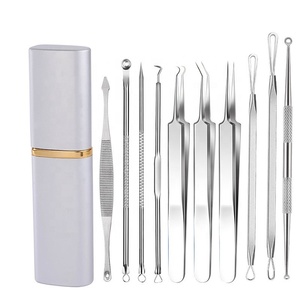High Precision 10 Piece Facial Pore Cleaning Kit Stainless Steel Acne and Blackhead Extractor Tools Custom Label - Product Image 1