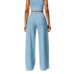 Pantalon de jogging décontracté surdimensionné en coton pour femme, taille haute avec cordon de serrage, OEM ODM - Product Image 5