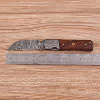 Couteau pliant multifonctionnel EDC en acier Damas fait main, avec système de verrouillage Liner Lock, manche en bois de rose, qualité industrielle, pour l'extérieur