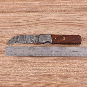 Handmade Damascus Steel OEM Multi-functional <b>EDC</b> Folding <b>Knife</b> Liner Lock <b>Pocket</b> <b>Knife</b> Rosewood Handle Industrial Grade Outdoor - Product Image 6