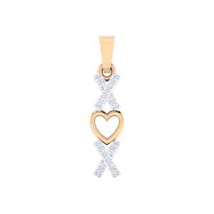 Colgante de Diamante con Motivo de Corazón, Diseño XOXO, Joyería Fina de Moissanita, Collar con Colgante de Corazón XOXO Abrazos y Besos, Piedras de Corte Redondo - Product Image 3
