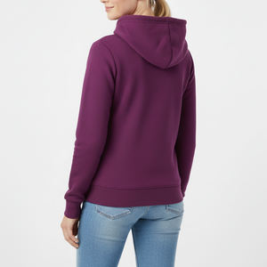 Sudadera con capucha de poliéster/algodón para mujer, OEM/ODM, con cremallera, peso pesado 440 g/m², corte holgado, colores personalizados, estilo urbano, transpirable, para invierno, venta al por mayor - Product Image 4