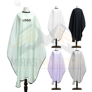 เสื้อคลุมตัดผมโพลีเอสเตอร์สำหรับทุกเพศ สีเขียวอ่อน ชุดทำงานกันน้ำ - Product Image 1