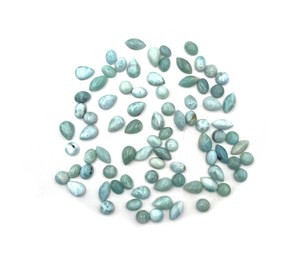 Lote de gemas sueltas de larimar natural en forma de cabujón, de 4-9 mm, para la elaboración de joyería artesanal. - Product Image 5