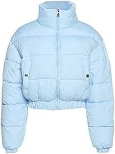 Women's Black Denim Cropped <b>Bomber</b> <b>Jacket</b> Quilted Cotton Winter Autumn Outerwear Breathable Windproof Plain Dyed Custom - Product Image 3