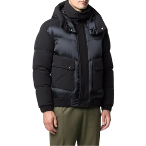 Chaqueta Acolchada Negra Personalizada para Hombre, de Alta Calidad, Cálida, para Invierno, Ropa de Calle, Venta al Por Mayor OEM - Product Image 1