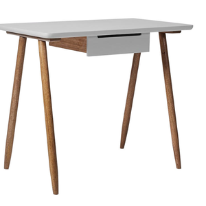 Southwark Swoon <b>Table</b> furniture has a distinctive contrast between the white tabletop and slender, angled wooden <b>legs</b> - Product Image 1
