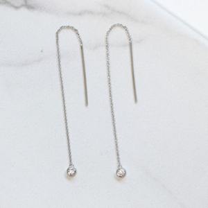 Pendientes de Clip con Diamante Cultivado en Laboratorio de 0.20ct, Corte Redondo, Oro Amarillo de 14K, Diseño Minimalista para Fiestas y Regalos - Product Image 3