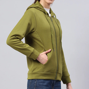 Veste polaire à capuche décontractée pour femme, printemps, été, automne, hiver, respirante, durable, confortable, en polyester/coton, fermeture devant - Product Image 5