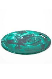 Tabla de Cortar Cuadrada de Resina Hecha a Mano con Asa, Diseño Verde Marmoleado, 1.5 cm de Grosor, Apta para Lavavajillas - Product Image 2