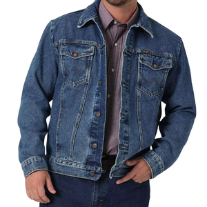 Wholesale OEM Custom Logo Men's <b>Denim</b> Jean <b>Jacket</b> Casual Outwear <b>Jacket</b> <b>Denim</b> Button up Oversize <b>Denim</b> <b>Jacket</b> for Men - Product Image 1