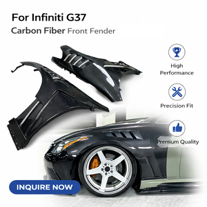 Ailes avant en fibre de carbone avec aération pour Infiniti G37 (2009-2015) |   Remplacement d'aile avant de style OEM |   Ajustement de style OEM - Product Image 1
