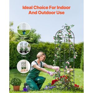 Set di 6 tralicci da giardino in metallo antiruggine 71 x 20 pollici per rose rampicanti da esterno - Recinzioni, tralicci e cancelli - Product Image 6