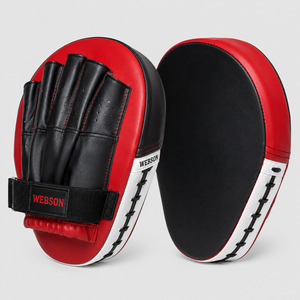 Webson Boxing <b>Focus</b> Mitts Leather Training Punching <b>Pad</b> Adjustable Wrist Strap Martial Arts Equipment Red Black White custom - Product Image 1