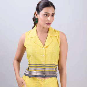Linen Top With <b>Trousers</b> Latest Design Style Formal Lace Button Casual Dress Women Solid 100% Polyester Breathable Eco-Friendly - Product Image 1