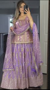 ชุดเดรส Anarkali ผ้าคอตตอนจอร์เจตต์ปักลายประดับเลื่อม งานปักมือ ดีไซน์หรูหรา สำหรับงานปาร์ตี้/งานแต่งงาน เสื้อผ้าชาติพันธุ์ มีสินค้าพร้อมส่ง ขายส่ง รหัสสินค้า 60287 - Product Image 6