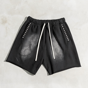 Conjunto de 2 Piezas de Camisetas sin Mangas de Verano para Hombre, Estilo Urbano, Camisetas y Pantalones Cortos de Algodón de Alta Calidad, Lavado Ácido - Product Image 3