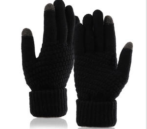 Gants et mitaines antidérapants personnalisés avec logo, à pois, adaptés à l'extérieur, style uni, en tissu tricoté pour l'hiver - Product Image 1