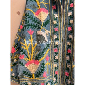 Uzbek suzani <b>Jacket</b> <b>Women</b> Hand <b>Embroidered</b> Velvet <b>Jacket</b> Mandarin Collar Floral Suzani Style Short Coat <b>Women</b> Winter Coat - Product Image 6
