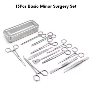 Juego de 13 Instrumentos Básicos para Cirugía Menor con Caja de Acero Inoxidable, Tijeras, Pinzas y Portaagujas, Kit de Cirugía - Product Image 4