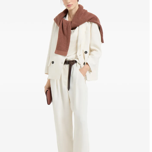 Blazer pour femme le plus tendance, vente en gros OEM, col cranté, double boutonnage, manches longues, haute couture, pour le bureau - Product Image 4