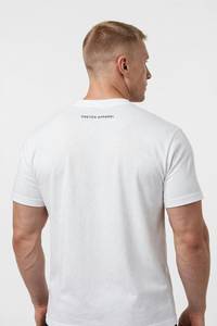 ONETEN APPAREL เสื้อยืดคอกลมแขนสั้นสีขาวสำหรับผู้ชายพิมพ์ลายอีเกิล - Product Image 5