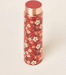 Wholesale Supply Red & <b>Pink</b> Printed Eco-Friendly Double Wall Copper Water <b>Bottle</b> 900ml Drinkware Available at Price - Product Image 3