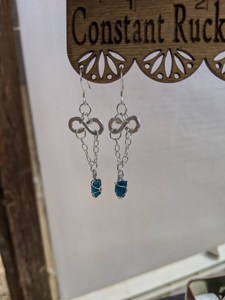 Boucles d'oreilles en apatite bleu foncé, apatite gemme, argent sterling, bijoux faits à la main - Product Image 4