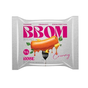 บีบีโอม ท็อปป๊อกกี้ รสครีมชีสและกุหลาบ ขนมขบเคี้ยวข้าวเหนียวเกาหลีแบบซอง ปริมาณสำหรับมื้ออาหารประจำวัน - Product Image 1