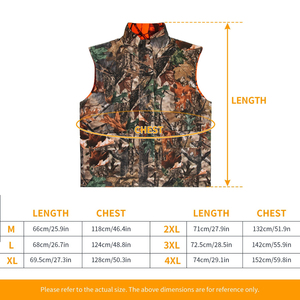 Chaleco de Caza Reversible con Camuflaje para Hombre, Color Naranja Fluorescente, con Cierre, para Actividades al Aire Libre - Product Image 5