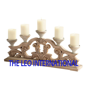 Set of 3 Natural Color Exclusive Design Decorative Candle Stand for Sale Mango Wood Square Shape Candle Holder - Product Image 3