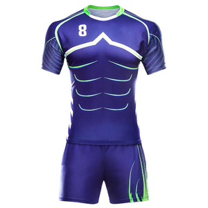 Conjunto de Uniforme Deportivo de Rugby Personalizado para Hombre, Camiseta y Pantalones Cortos de Secado Rápido y Transpirables, Proveedor OEM - Product Image 2
