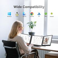 Nouveau lancement S10Pro, écran portable double 14 pouces IPS 1080P, extension d'écran triple pour ordinateur portable, pas de pilote requis, plug-and-play pour Mac