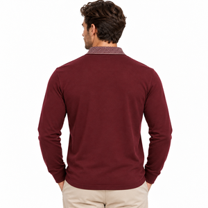 เสื้อโปโลแขนยาวผู้ชาย OEM สีตามสั่ง กระดุมติดแบบพิเศษ ชุดทำงานลำลอง ผู้ผลิตขายส่ง น้ำหนักเบา - Product Image 2