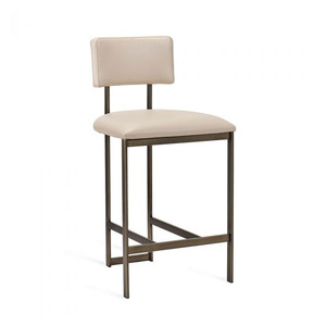 Chaise de salle à manger rembourrée moderne avec structure en métal, assise et dossier en tissu, design contemporain pour l'ameublement de la maison - Product Image 3