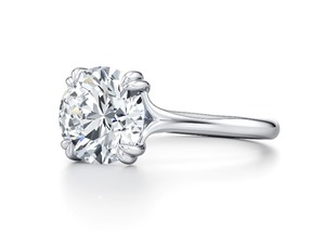 Bague de fiançailles solitaire en or blanc 9 carats avec diamant rond de 1 carat cultivé en laboratoire, bijoux fins sur mesure, vente en gros - Product Image 2