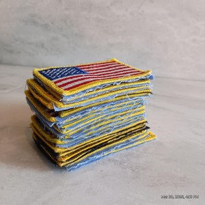 Patchs brodés de haute qualité avec drapeau américain, thermocollants, rectangulaires, en tissu, pour utilisation sur vêtements - Product Image 4