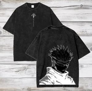เสื้อยืดผู้ชายคอวีทรงปกติแบบวินเทจลายกราฟิกสตรีทแวร์  ไซส์พลัส  ผ้าทอเป็นมิตรกับสิ่งแวดล้อม  แบบย้อมสีเอซิดวอช - Product Image 1