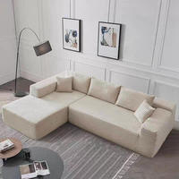 Lumio Modernes Dreisitzer-Ecksofa mit Liegefunktion, Cordstoff, Schwammfüllung, Klappbares Kompaktdesign