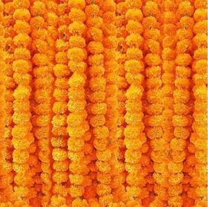 Indian Wedding Decoration Artificial Marigold <b>Garland</b> With Bells Artificial <b>Flower</b> String Mehndi Haldi Decor <b>Garland</b> At Best - Product Image 1