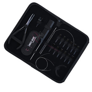 Outils professionnels pour extensions de cheveux noirs avec pince à sertir Microlink à 2 trous en acier inoxydable, applicateur à crochet et pinces de maintien pour cheveux - Product Image 1