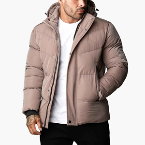 Customized High Quality Wholesale New <b>Men's</b> Hooded Eco-Friendly Windproof Puffer <b>Jacket</b> Printed Design <b>Warm</b> Winter Padded Bubble - Product Image 1