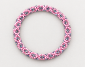 สร้อยข้อมือลูกปัดแก้วถักมือแบบยูนิเซ็กซ์น่ารัก ลายสีชมพูฟ้า เครื่องประดับแฟชั่น ของขวัญสำหรับวันครบรอบ พร้อมเคลือบด้วยอัญมณีกึ่งมีค่า - Product Image 2