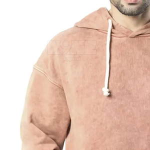 Ensemble de survêtement à capuche pour homme 100 % coton, couleur unie, décontracté, coupe ample, manches longues, pour l'automne - Product Image 5