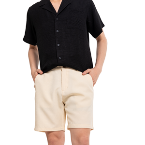 Men's Formal 100% Polyester Woolen Cargo <b>Shorts</b> Custom Print Vintage Decoration Quick Dry <b>Woven</b> ODM/OEM Mid Waist - Product Image 2