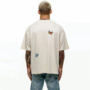 Camisetas de Hombre Casuales de Moda, Sólidas, de Gran Tamaño, con Cuello Redondo, Manga Corta, de Alta Calidad, Precio al por Mayor, Camisetas Personalizadas de Gran Tamaño - Product Image 2