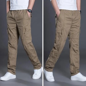 Vintage Casual Lightweight Canvas Pants Custom Cotton/Polyester Wide Leg Cargo Double Knee <b>Work</b> <b>Jeans</b> for Men - Product Image 3