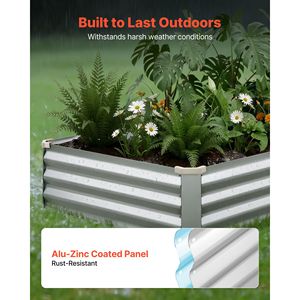 Set di 2 Fioriere Rettangolari in Metallo Zincato 6 X 3 X 1 Piedi, Kit per Aiuole Rialzate Senza Fondo, Attrezzature da Giardino per Esterni - Product Image 5